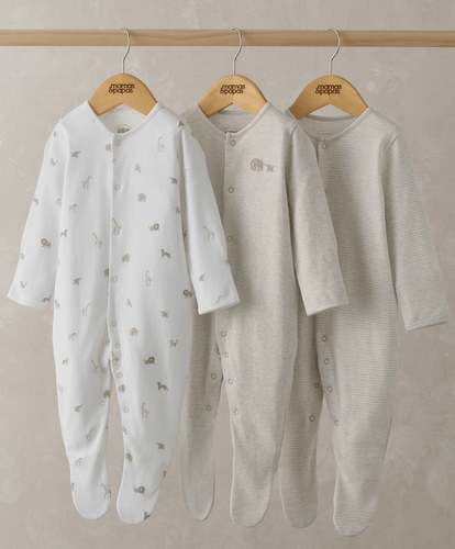 Mamas & Papas All-in-Ones & Bodysuits Born Wild Sleepsuits (Set of 3)