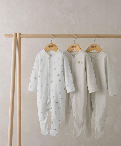 Mamas & Papas All-in-Ones & Bodysuits Born Wild Sleepsuits (Set of 3)