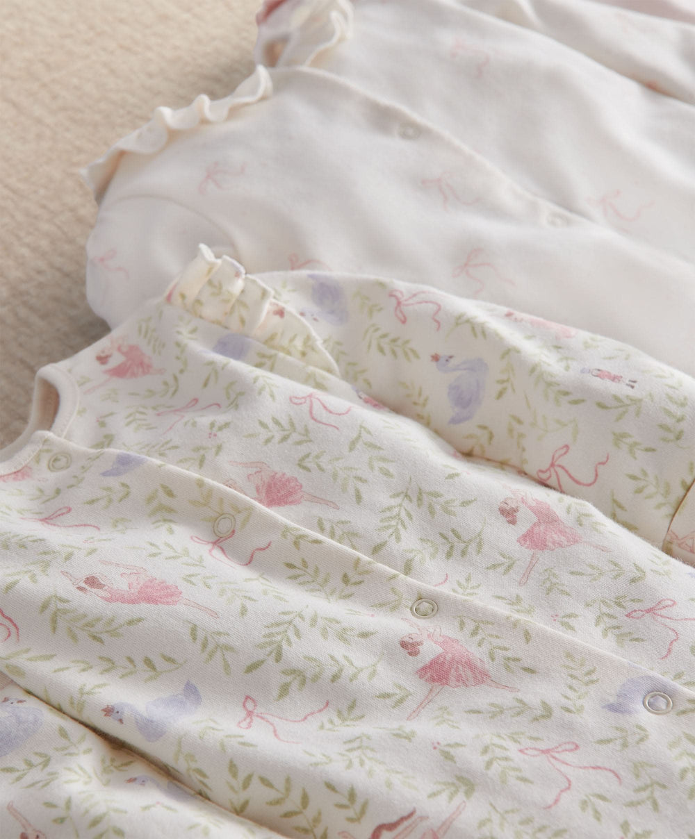 Mamas &amp; Papas All-in-Ones &amp; Bodysuits Bow Velcro Sleepsuit (Pack of 3)