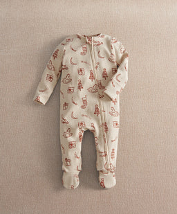 Mamas & Papas All-in-Ones & Bodysuits Christmas Printed  Zip Sleepsuit