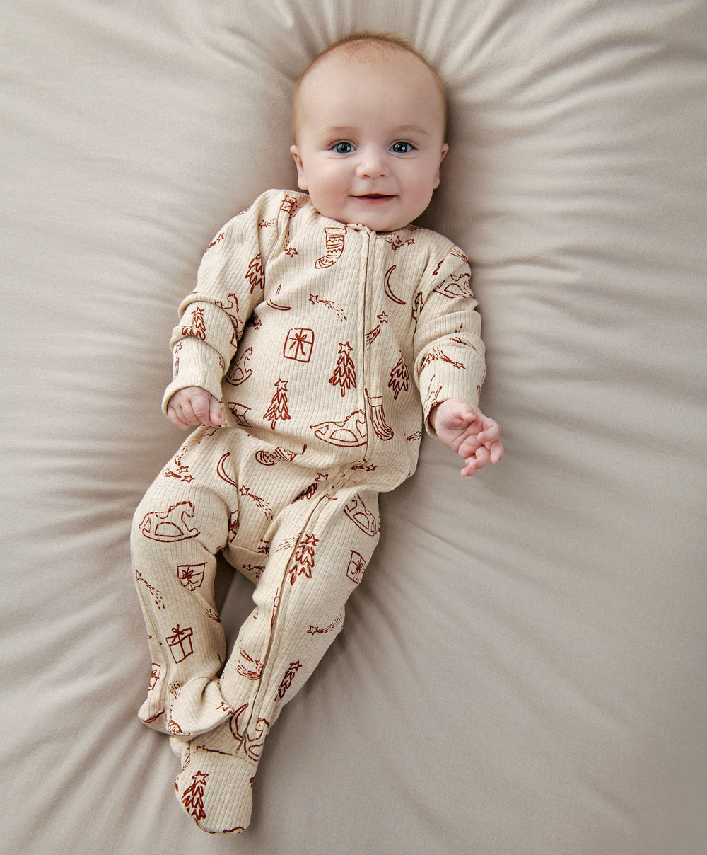 Mamas &amp; Papas All-in-Ones &amp; Bodysuits Christmas Printed  Zip Sleepsuit