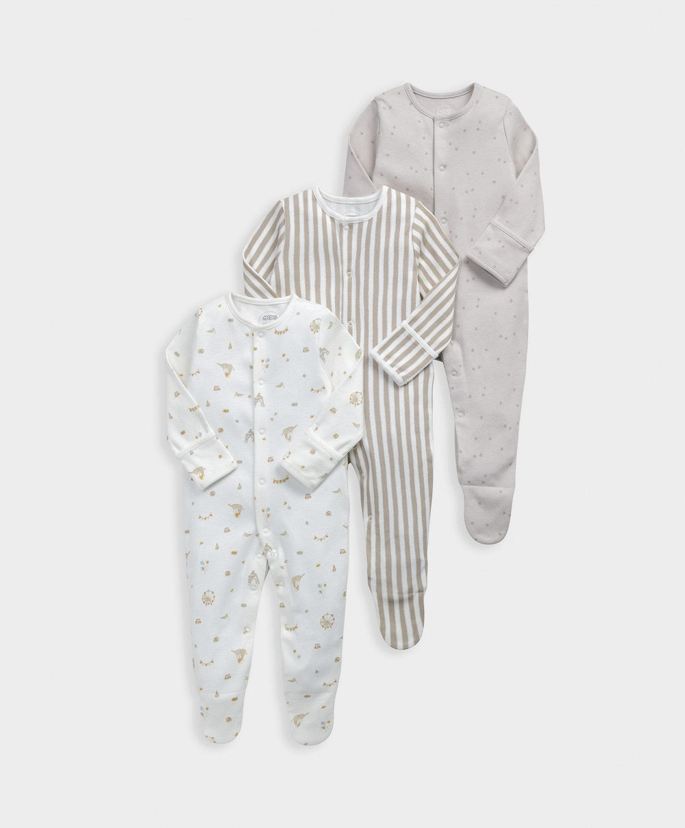 Mamas &amp; Papas All-in-Ones &amp; Bodysuits Circus Sleepsuits (Pack of 3)