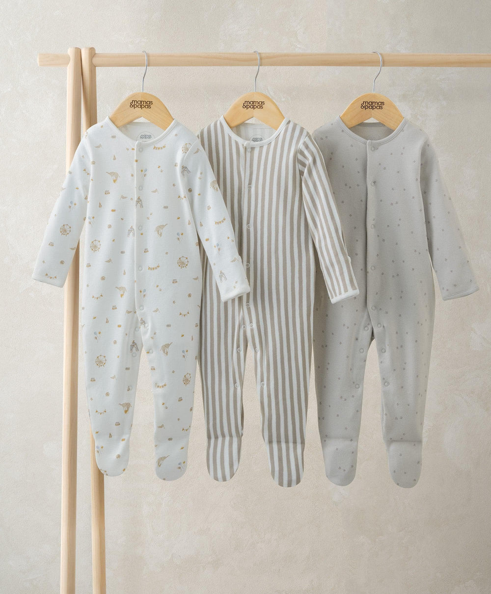 Mamas &amp; Papas All-in-Ones &amp; Bodysuits Circus Sleepsuits (Pack of 3)