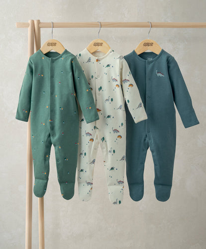 Mamas & Papas All-in-Ones & Bodysuits Dinosaurs Sleepsuits (Pack of 3)