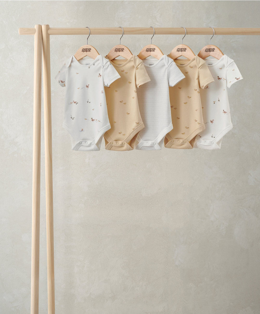 Mamas &amp; Papas All-in-Ones &amp; Bodysuits Duckling Short-Sleeved Bodysuits (Pack of 5)