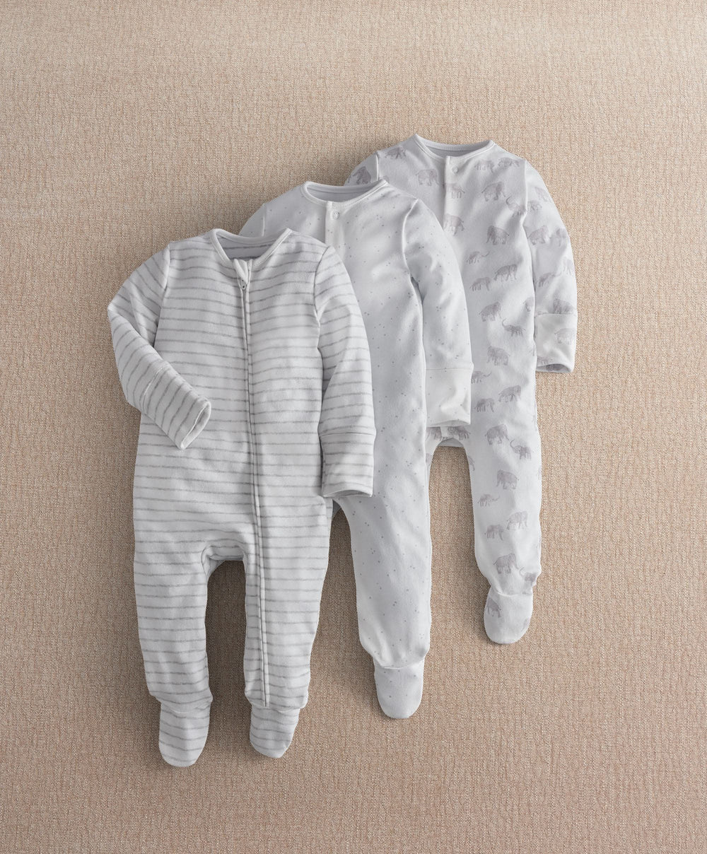 Mamas &amp; Papas All-in-Ones &amp; Bodysuits Elephant Print Sleepsuit