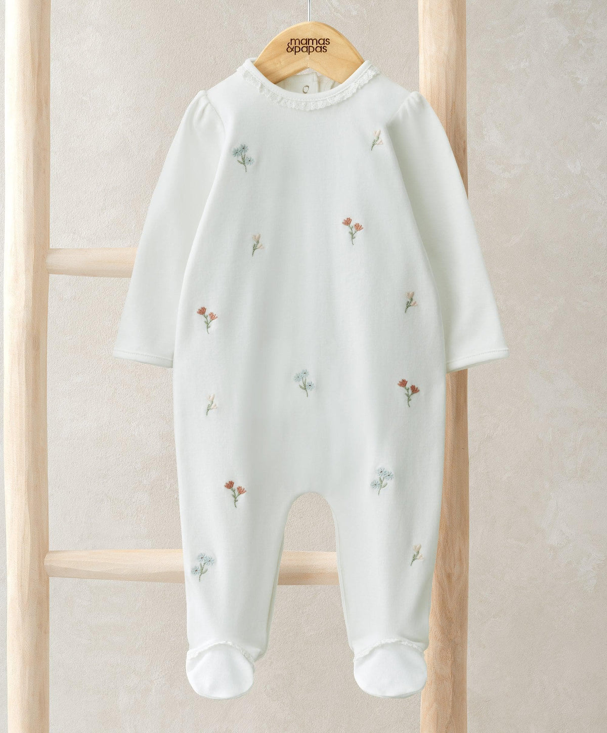 Mamas & Papas All-in-Ones & Bodysuits Embroidered Flower All in One