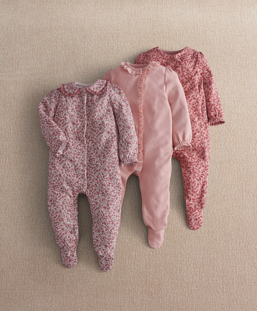 Mamas &amp; Papas All-in-Ones &amp; Bodysuits Floral Frill Detail Sleepsuit