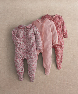 Mamas & Papas All-in-Ones & Bodysuits Floral Frill Detail Sleepsuit