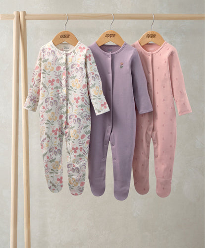 Mamas & Papas All-in-Ones & Bodysuits Floral Sleepsuits (Pack of 3)