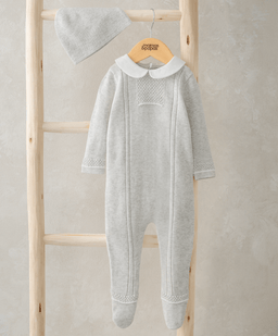 Mamas & Papas All-in-Ones & Bodysuits Knitted All in One & Hat  - White