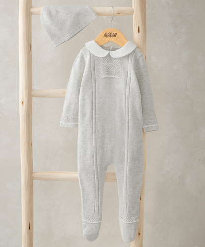 Mamas & Papas All-in-Ones & Bodysuits Knitted All in One & Hat  - White