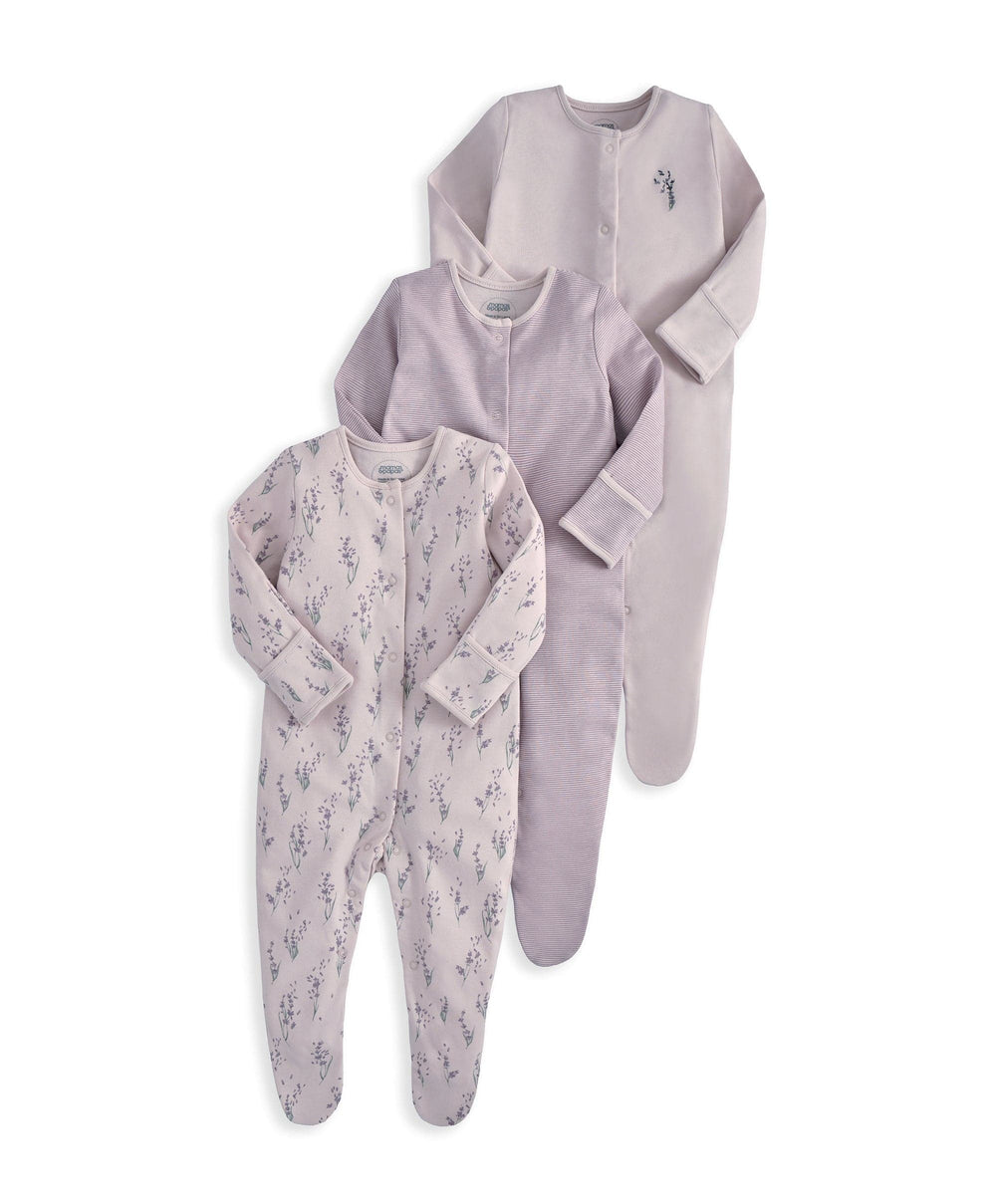 Mamas &amp; Papas All-in-Ones &amp; Bodysuits Lavendar Sleepsuits (Pack of 3)