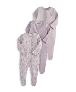 Mamas & Papas All-in-Ones & Bodysuits Lavendar Sleepsuits (Pack of 3)