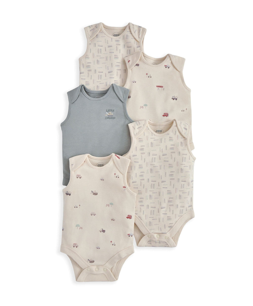 Mamas &amp; Papas All-in-Ones &amp; Bodysuits Little Explorer Short-Sleeved Bodysuits (Pack of 5)