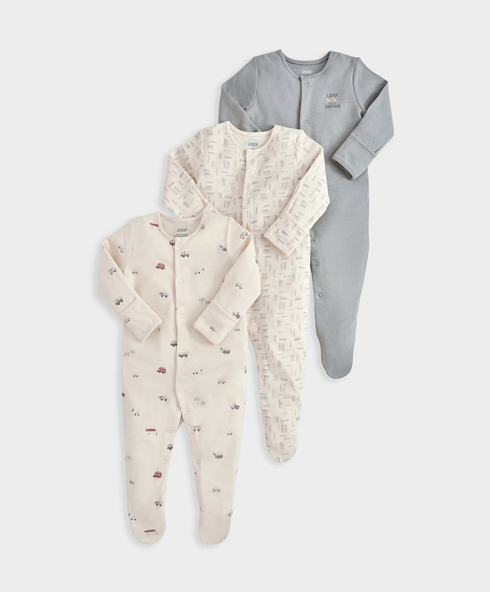 Mamas &amp; Papas All-in-Ones &amp; Bodysuits Little Explorer Sleepsuits (Pack of 3)