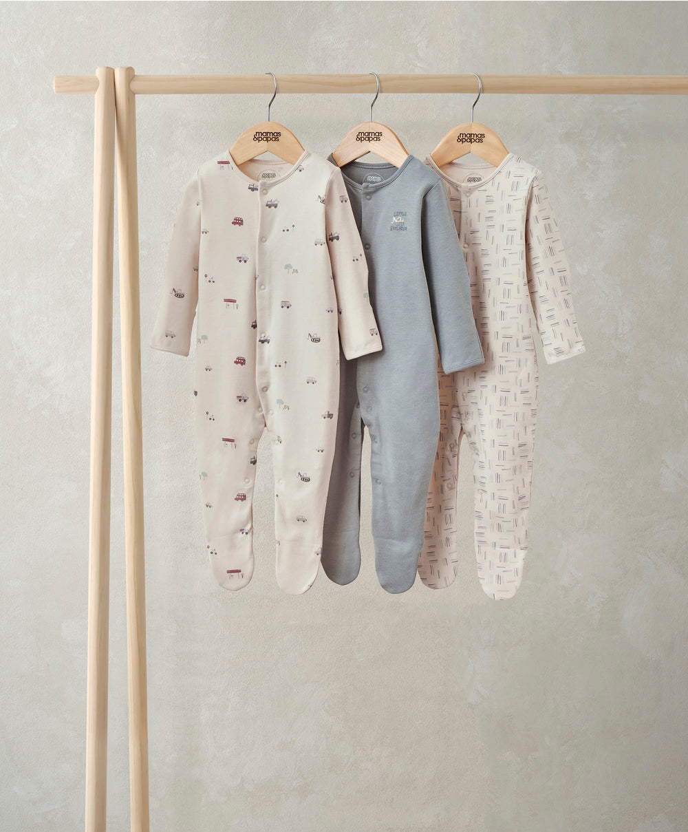 Mamas &amp; Papas All-in-Ones &amp; Bodysuits Little Explorer Sleepsuits (Pack of 3)