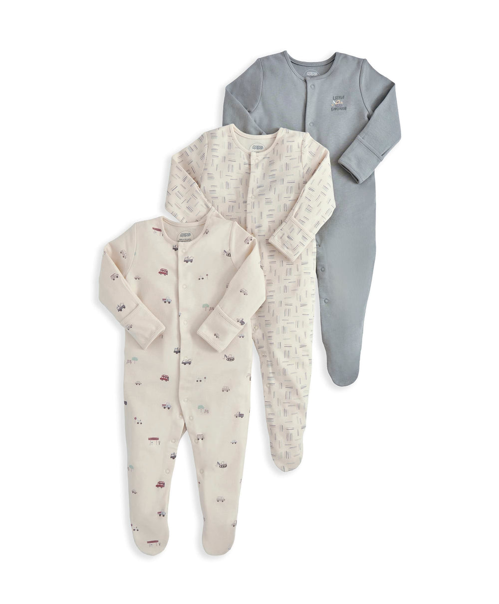Mamas &amp; Papas All-in-Ones &amp; Bodysuits Little Explorer Sleepsuits (Pack of 3)