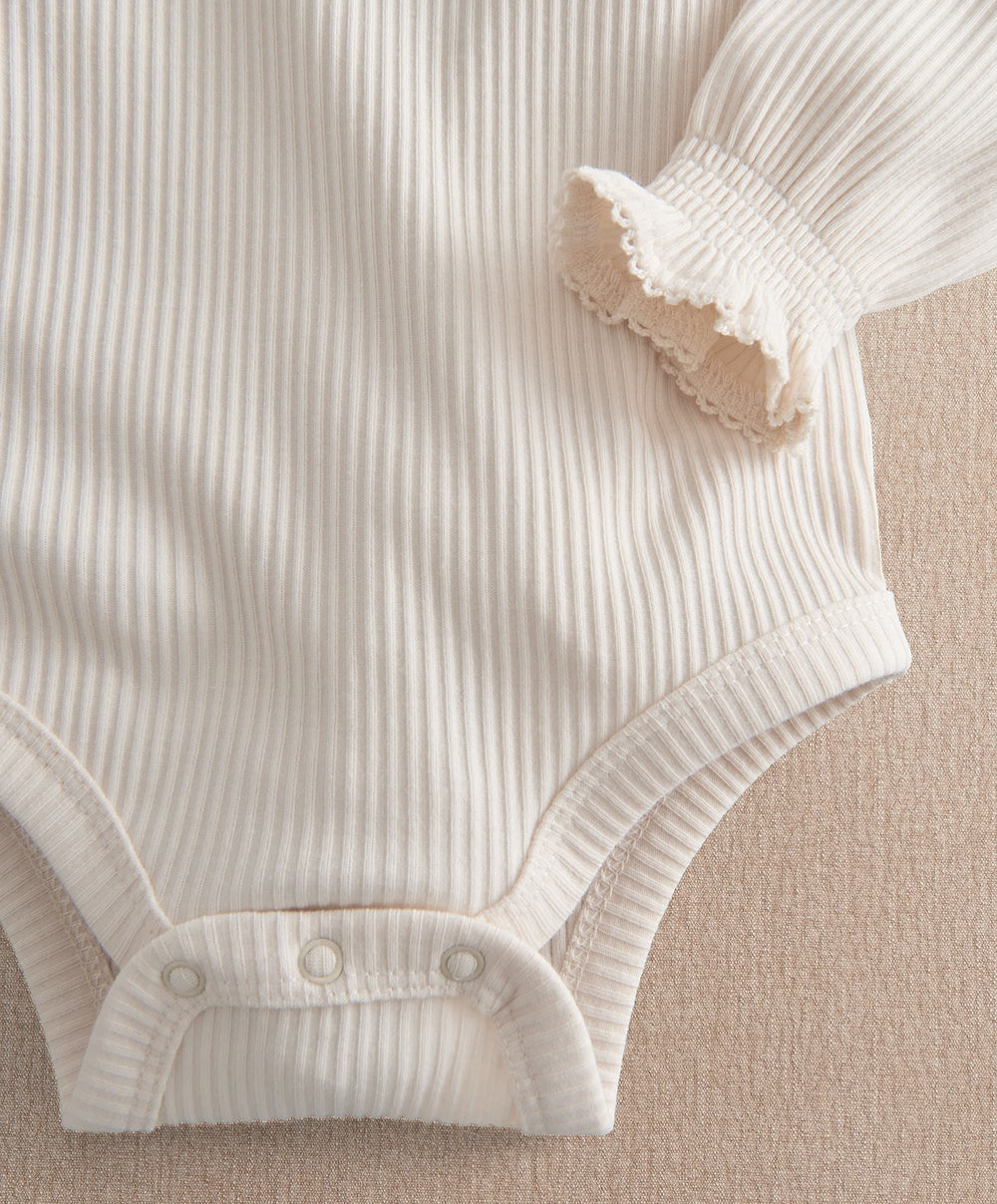 Mamas &amp; Papas All-in-Ones &amp; Bodysuits Long Sleeve Picot Trim Bodysuit