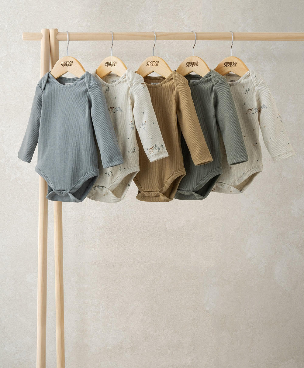 Mamas &amp; Papas All-in-Ones &amp; Bodysuits Moose Longsleeve Bodysuits (Pack of 5)
