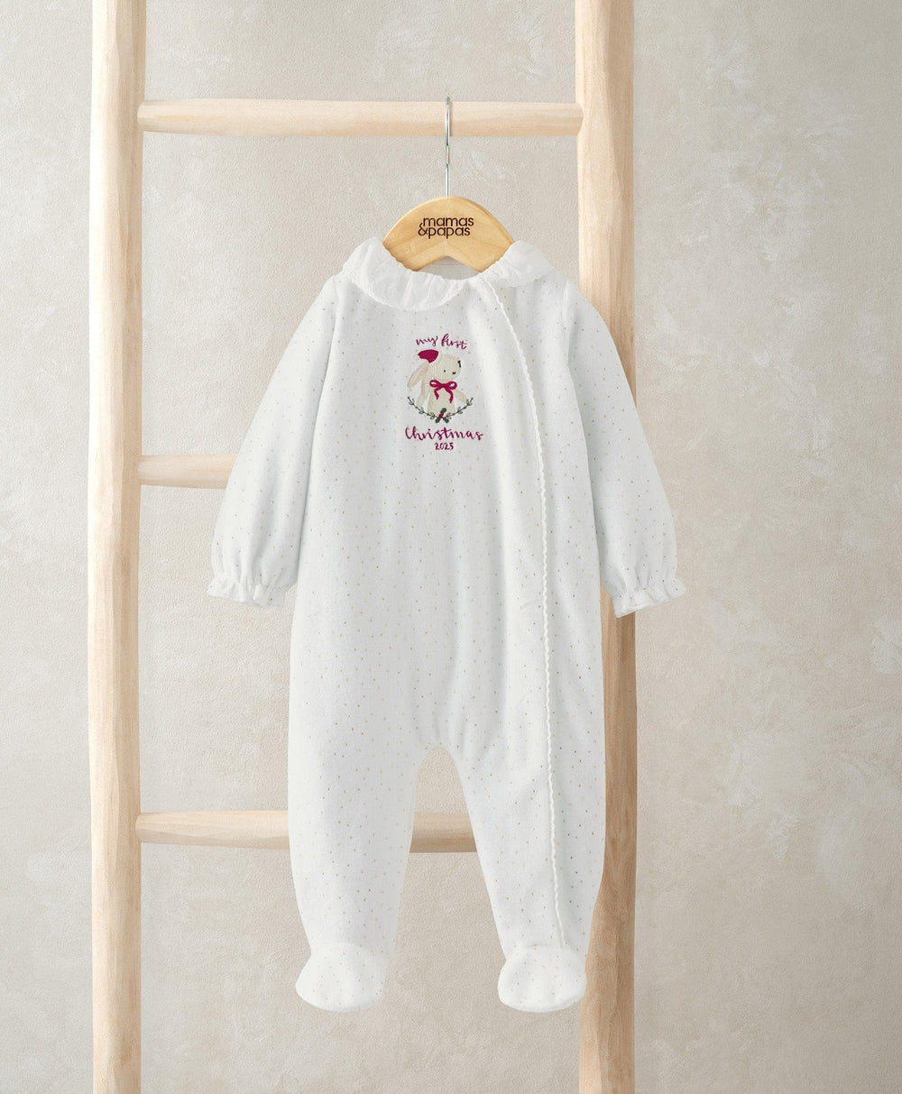 Mamas &amp; Papas All-in-Ones &amp; Bodysuits My First Christmas Bunny All In One