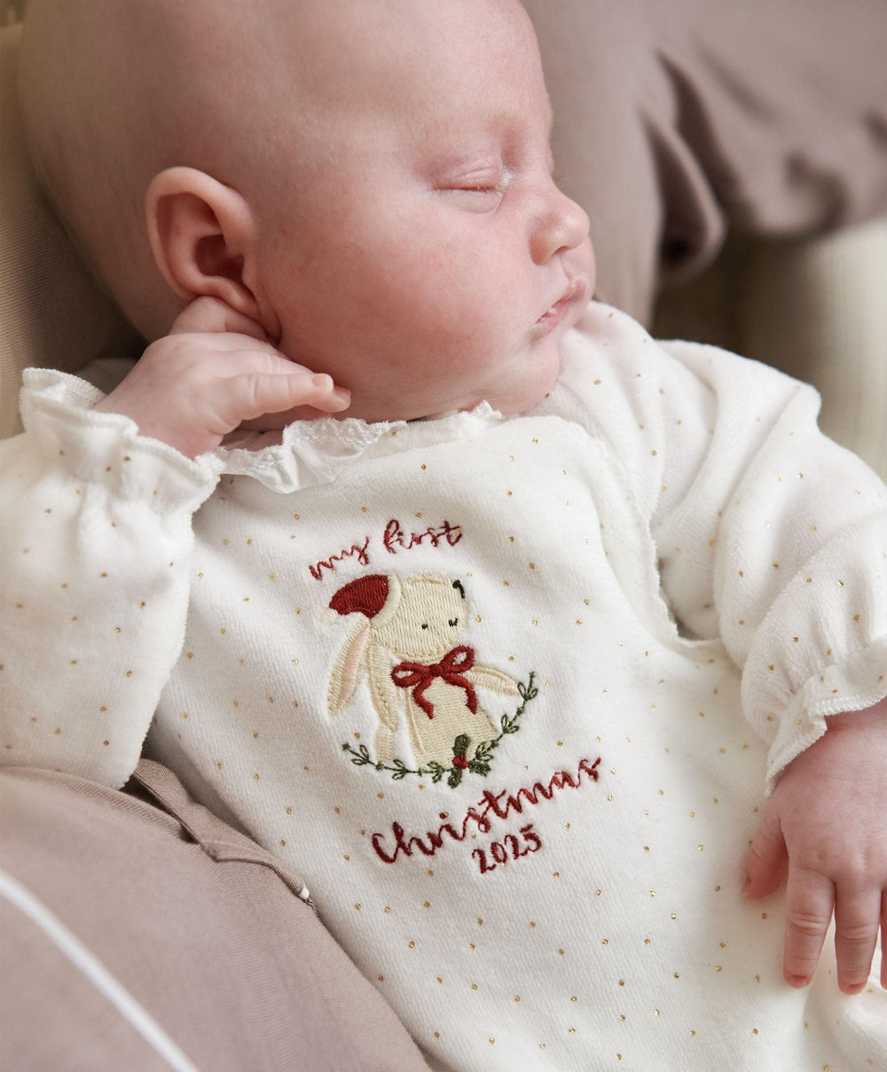 Mamas &amp; Papas All-in-Ones &amp; Bodysuits My First Christmas Bunny All In One