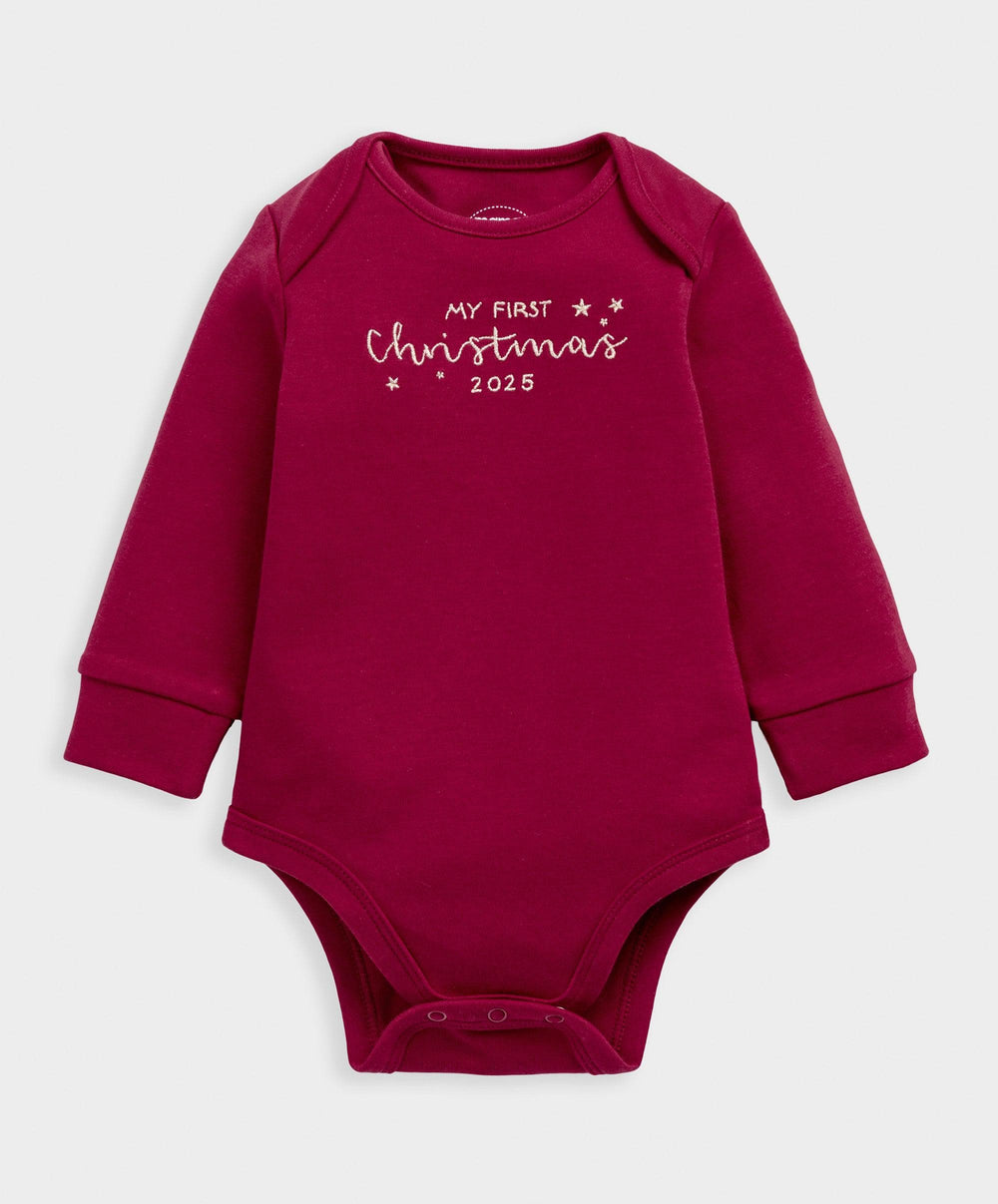 Mamas &amp; Papas All-in-Ones &amp; Bodysuits My First Christmas Red Bodysuit