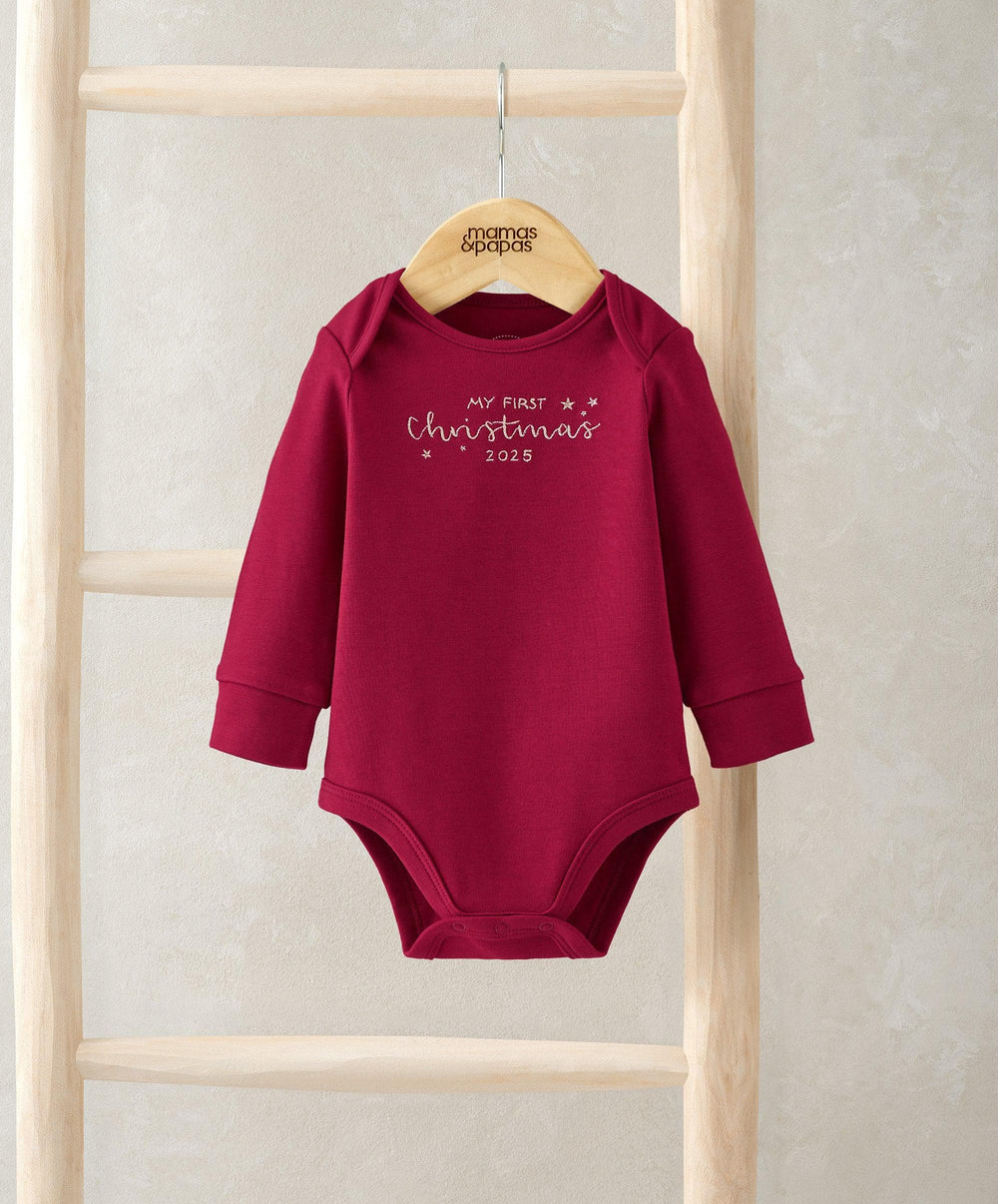 Mamas &amp; Papas All-in-Ones &amp; Bodysuits My First Christmas Red Bodysuit
