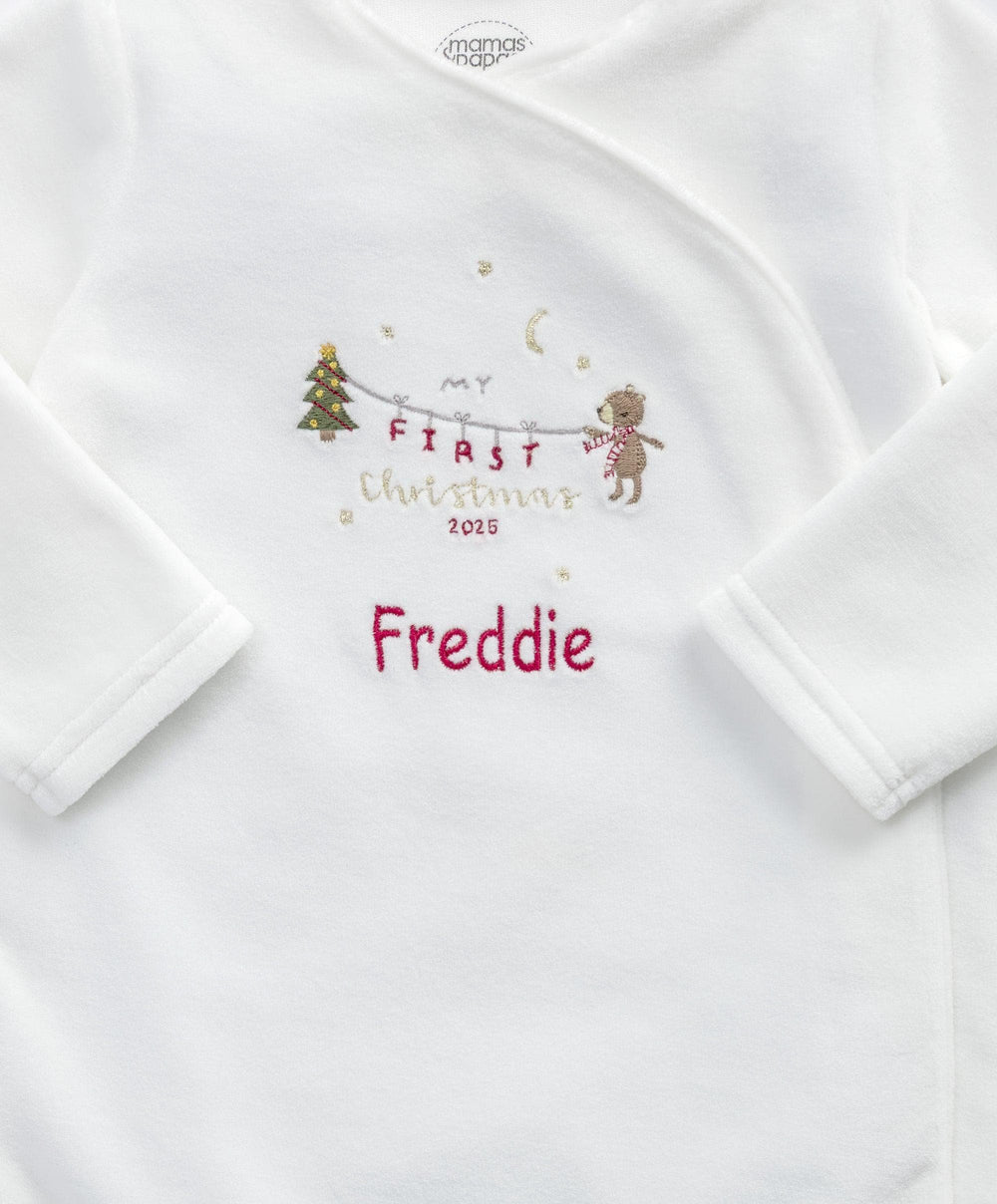 Mamas &amp; Papas All-in-Ones &amp; Bodysuits My First Christmas Velour All-in-one