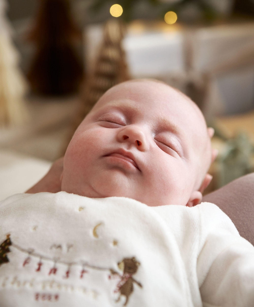 Mamas &amp; Papas All-in-Ones &amp; Bodysuits My First Christmas Velour All-in-one