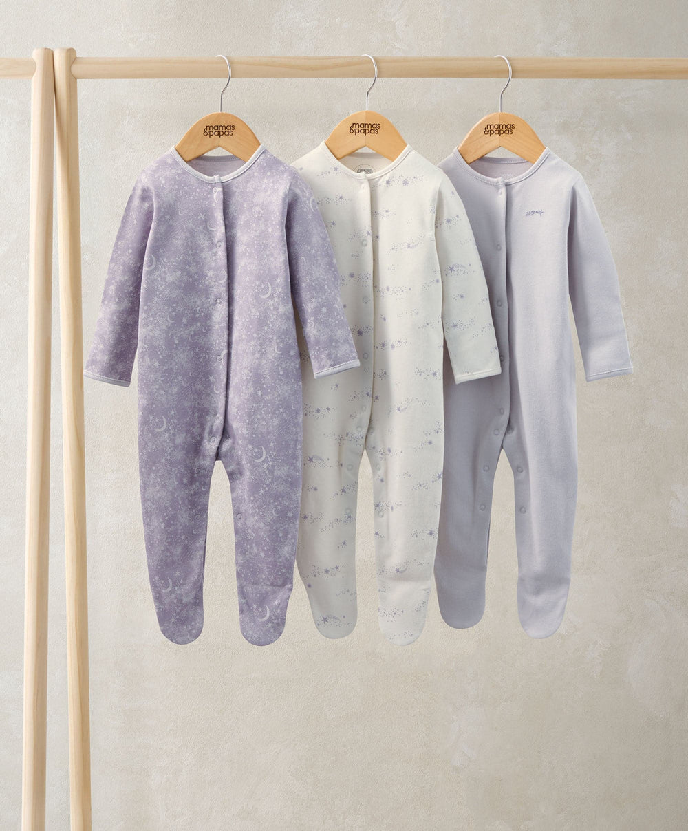 Mamas &amp; Papas All-in-Ones &amp; Bodysuits Mystical Stargazing Sleepsuits (Pack of 3)
