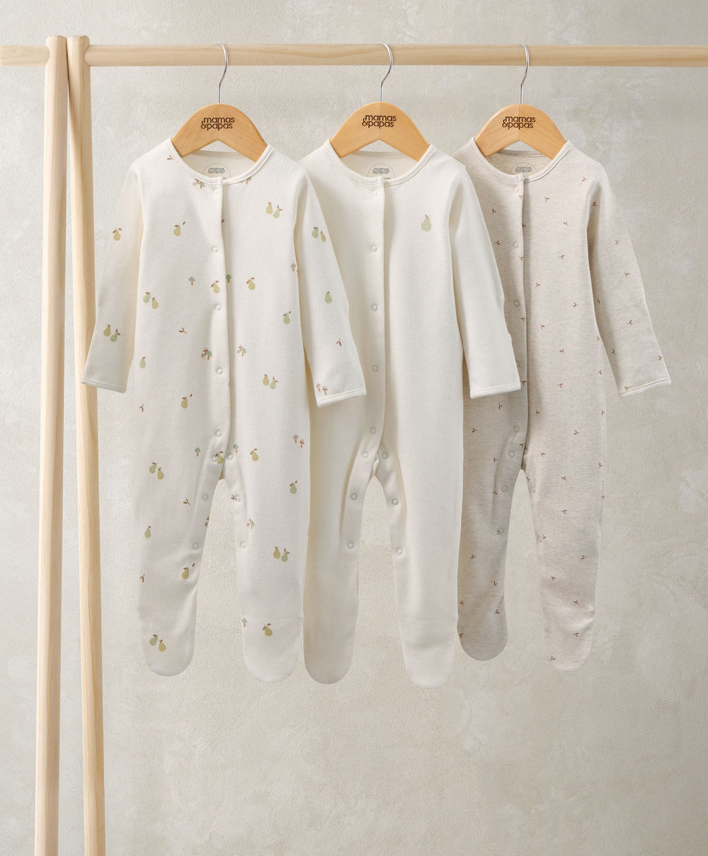 Mamas &amp; Papas All-in-Ones &amp; Bodysuits Pears Sleepsuits (Pack of 3)