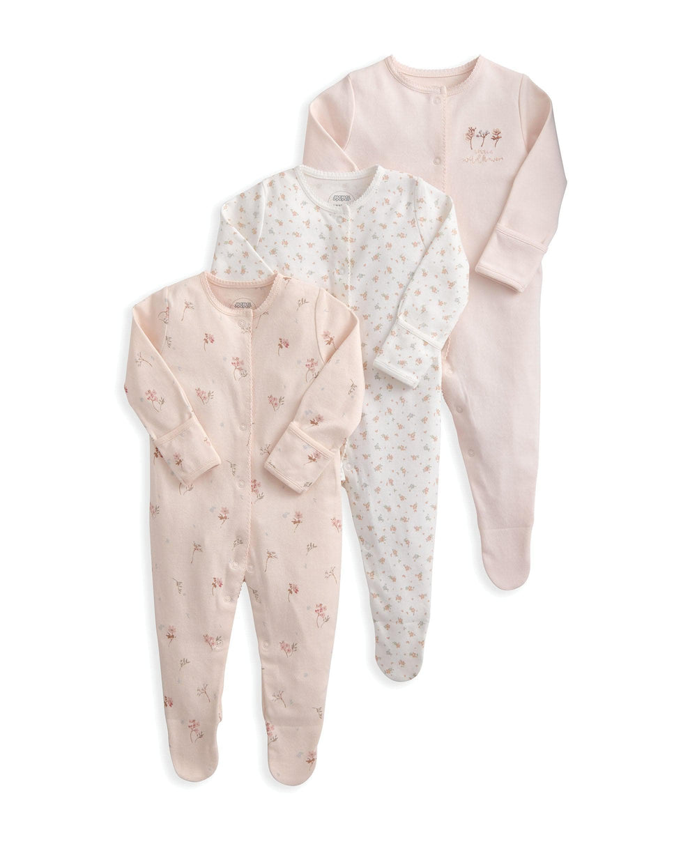 Sleepsuits (Pack of 3) Wildflower Floral Prints – Mamas Papas UK