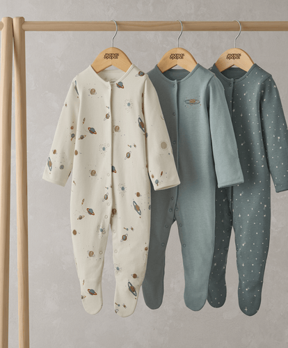 Mamas & Papas All-in-Ones & Bodysuits Planets Sleepsuits (Set of 3)