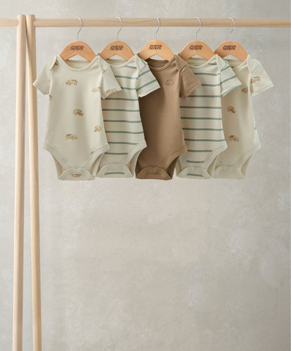 Mamas & Papas All-in-Ones & Bodysuits Rhino Short Sleeve Bodysuits (Pack of 5)