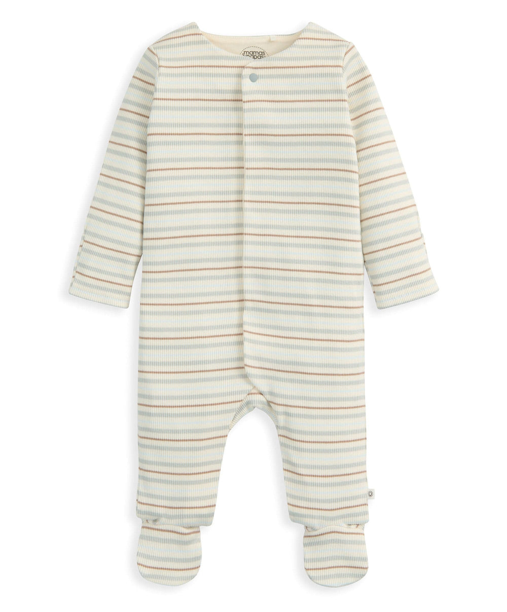 Mamas &amp; Papas All-in-Ones &amp; Bodysuits Ribbed Stripe Sleepsuit