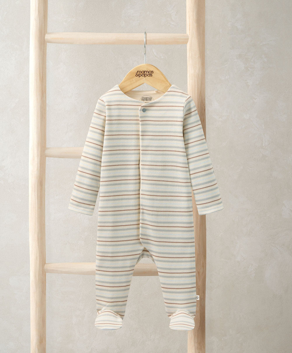 Mamas &amp; Papas All-in-Ones &amp; Bodysuits Ribbed Stripe Sleepsuit