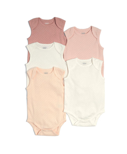Mamas & Papas All-in-Ones & Bodysuits Sleeveless Bodsuits (Set of 5) - Pink