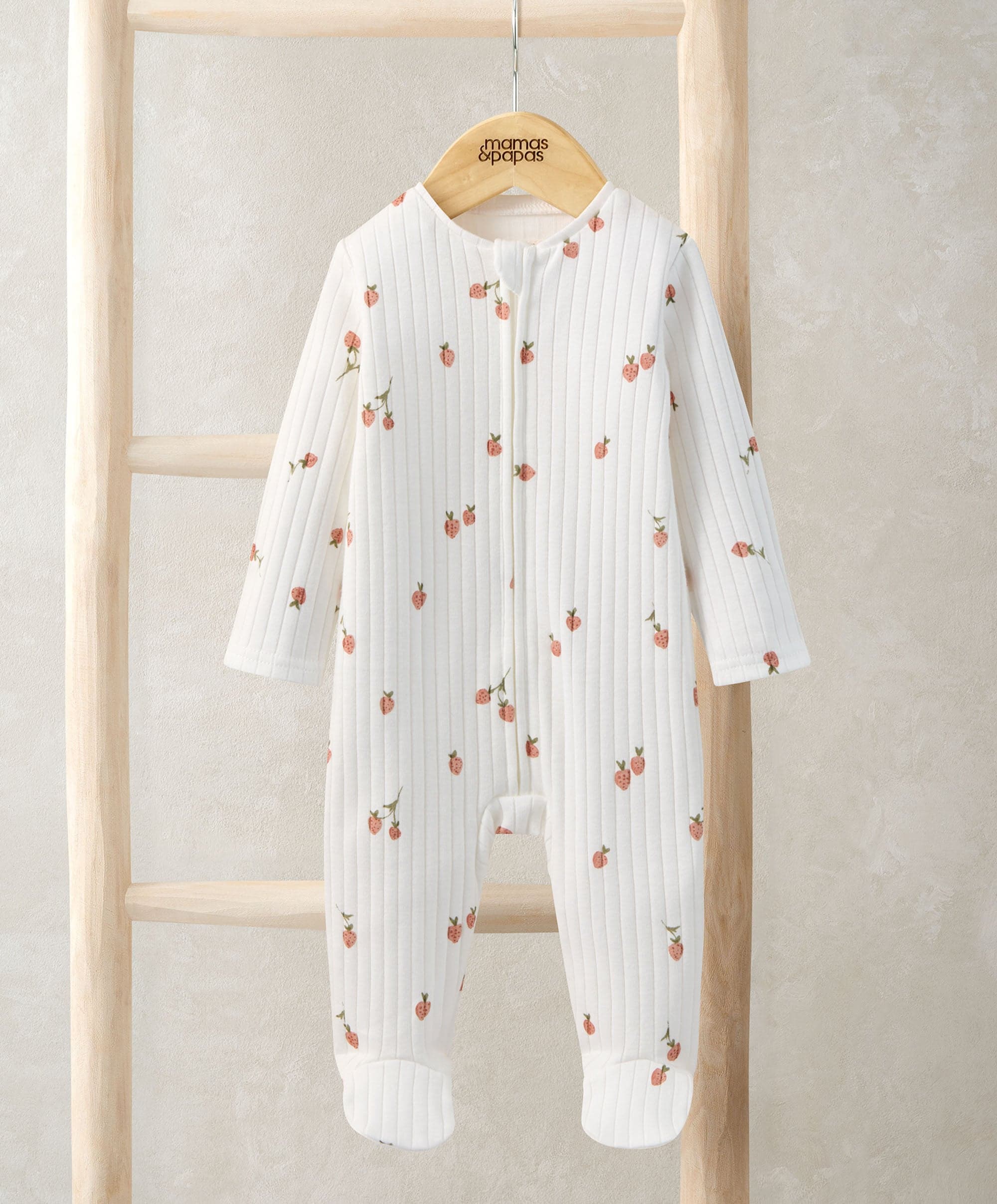 Mamas & Papas - Strawberry Zip Sleepsuit