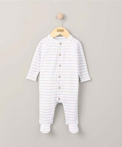 Mamas & Papas All-in-Ones & Bodysuits Stripe Sleepsuit - Toffee
