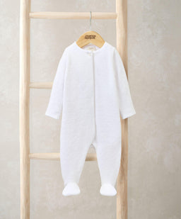Mamas & Papas All-in-Ones & Bodysuits Textured Velour All In One – White