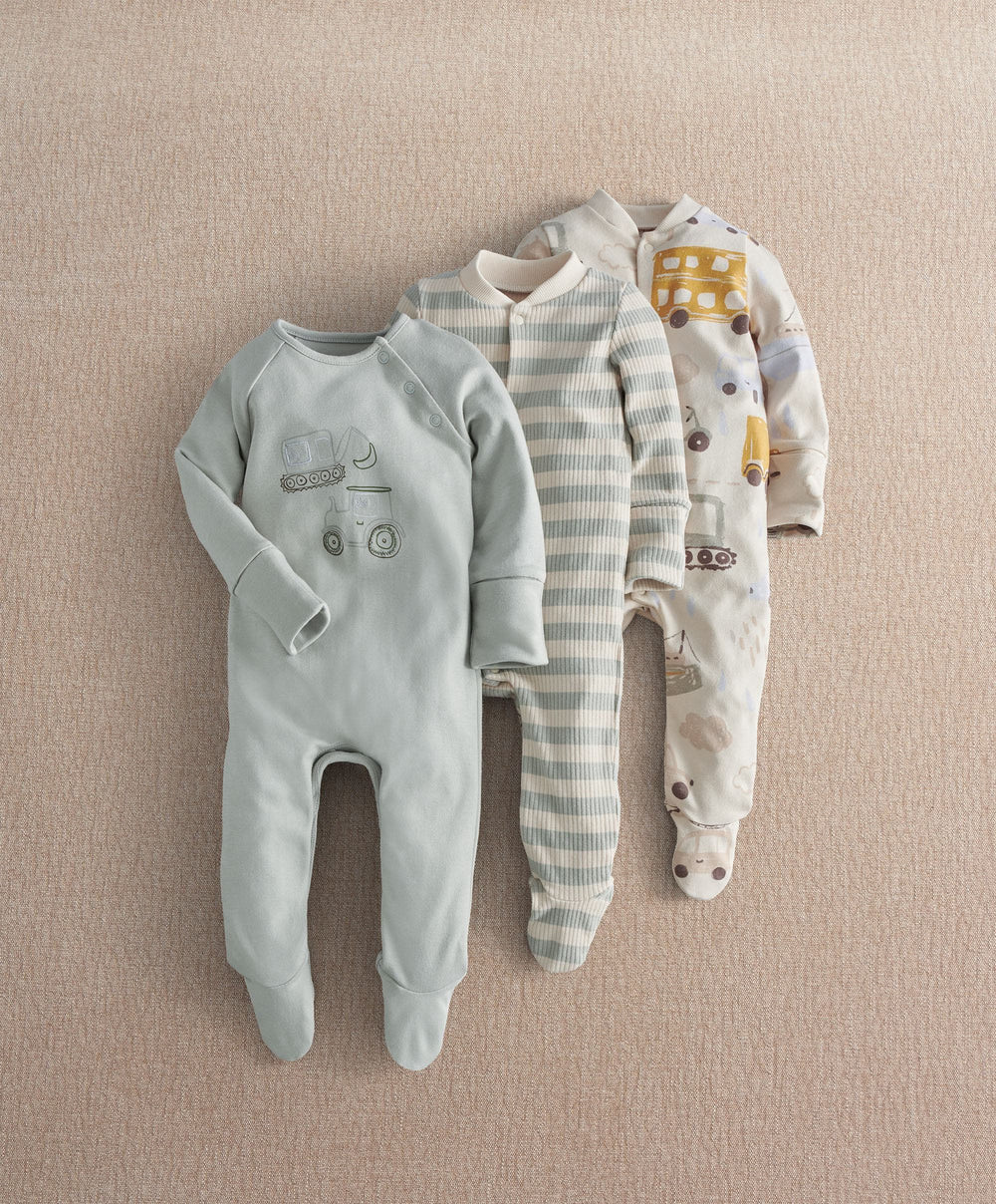 Mamas &amp; Papas All-in-Ones &amp; Bodysuits Transport Sleepsuits (Pack of 3)