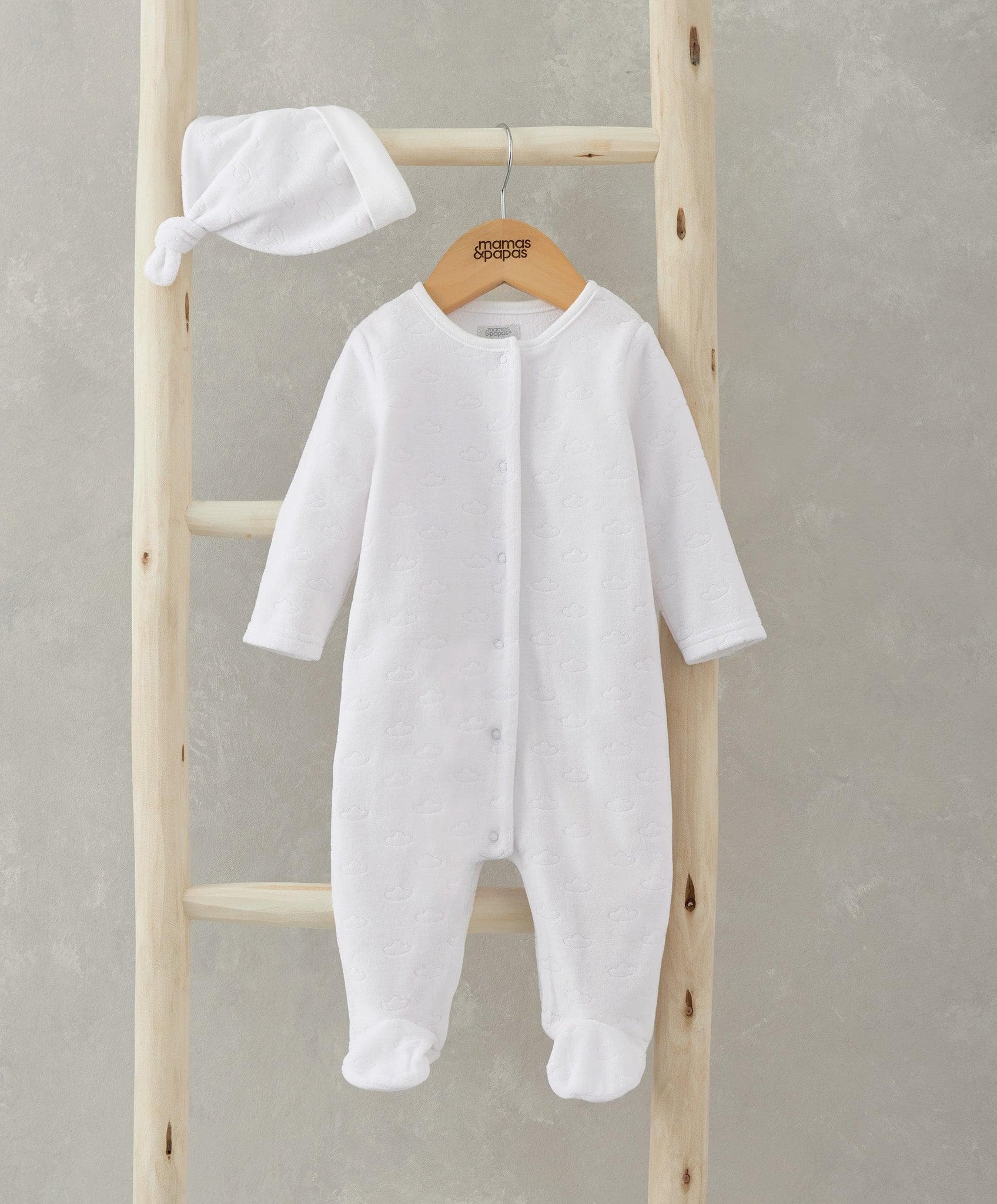 ☆papa&mama☆ページ Velour Cloud All-in-One with Hat - 2 Piece Set – Mamas