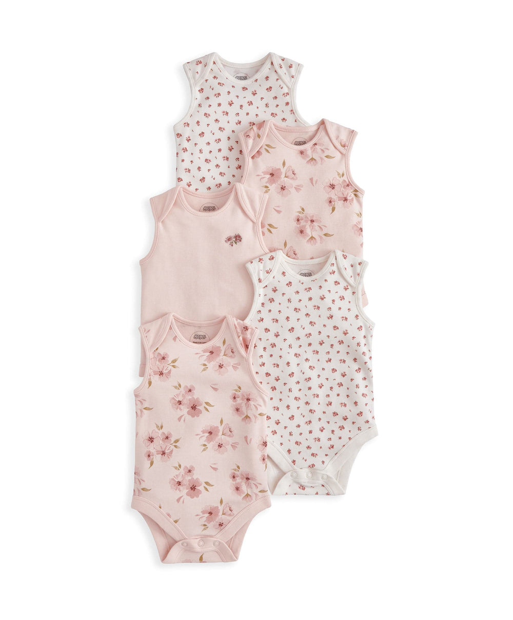 Mamas &amp; Papas All-in-Ones &amp; Bodysuits Watercolour Short-Sleeved Bodysuits (Pack of 5)