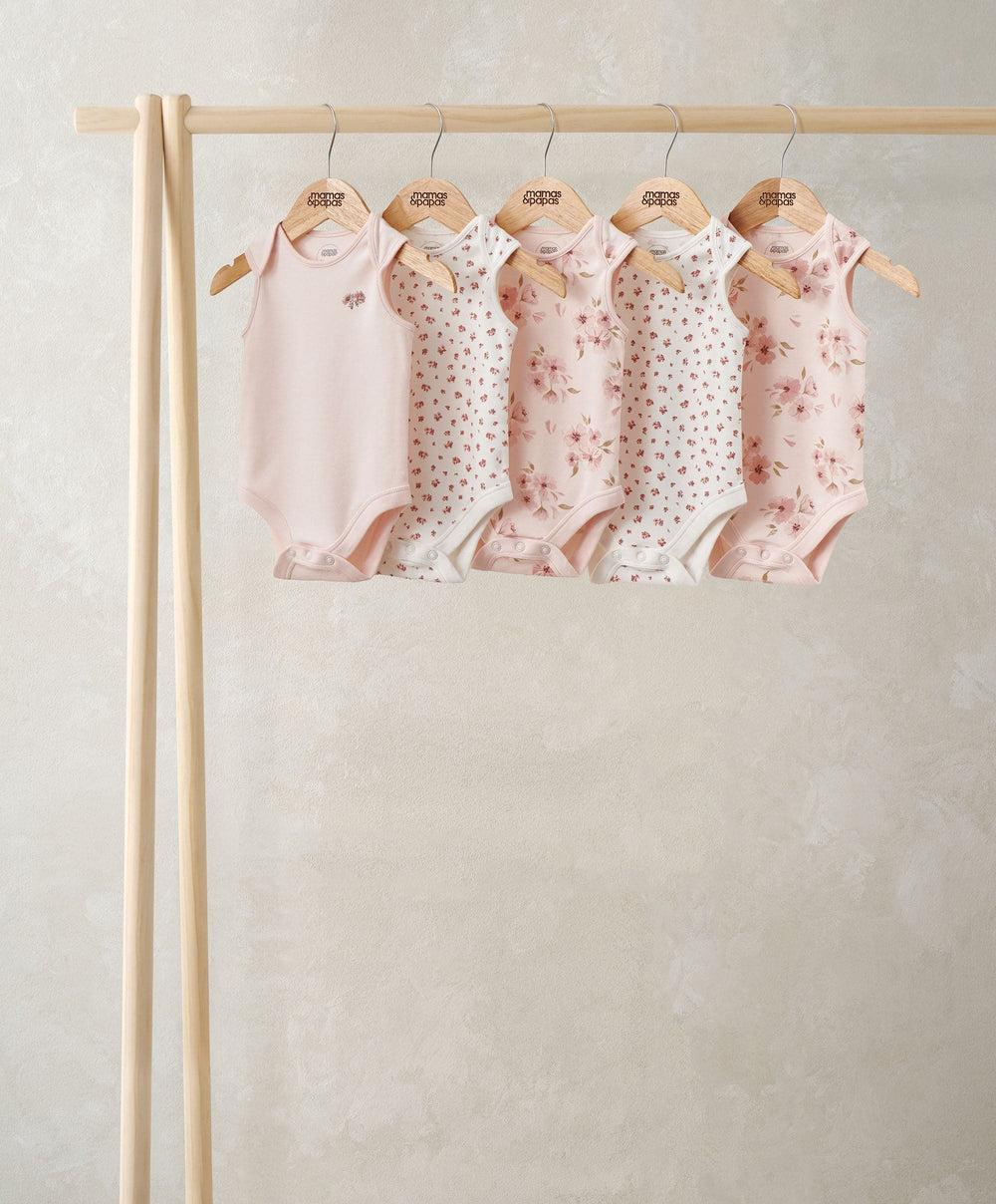 Mamas &amp; Papas All-in-Ones &amp; Bodysuits Watercolour Short-Sleeved Bodysuits (Pack of 5)