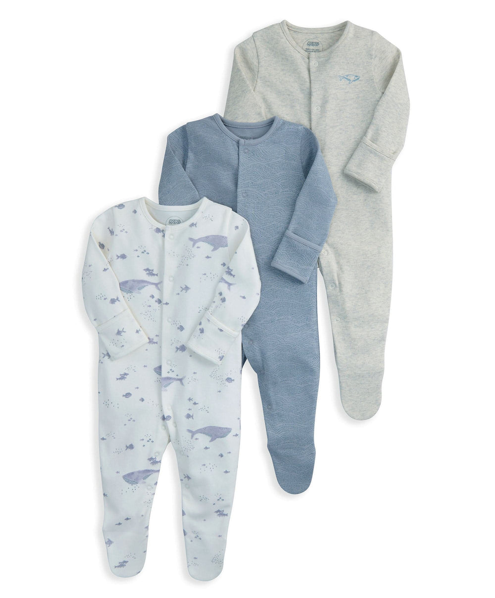 Mamas &amp; Papas All-in-Ones &amp; Bodysuits Whale Sleepsuits (Pack of 3)