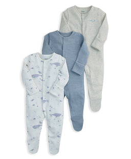 Mamas & Papas All-in-Ones & Bodysuits Whale Sleepsuits (Pack of 3)