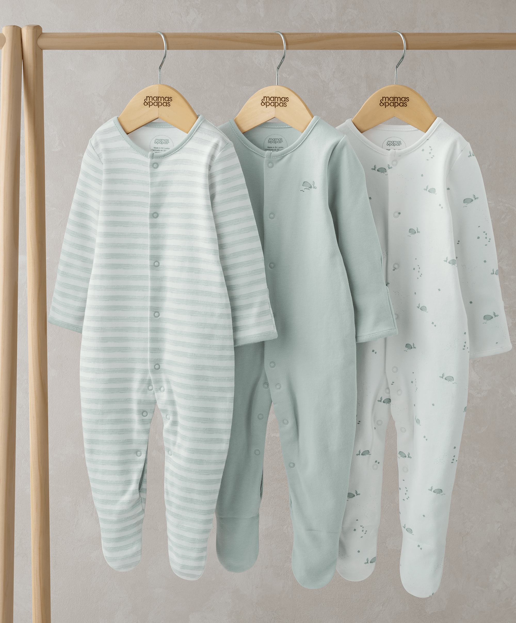 Whale Sleepsuits (Set of 3) – Mamas Papas UK