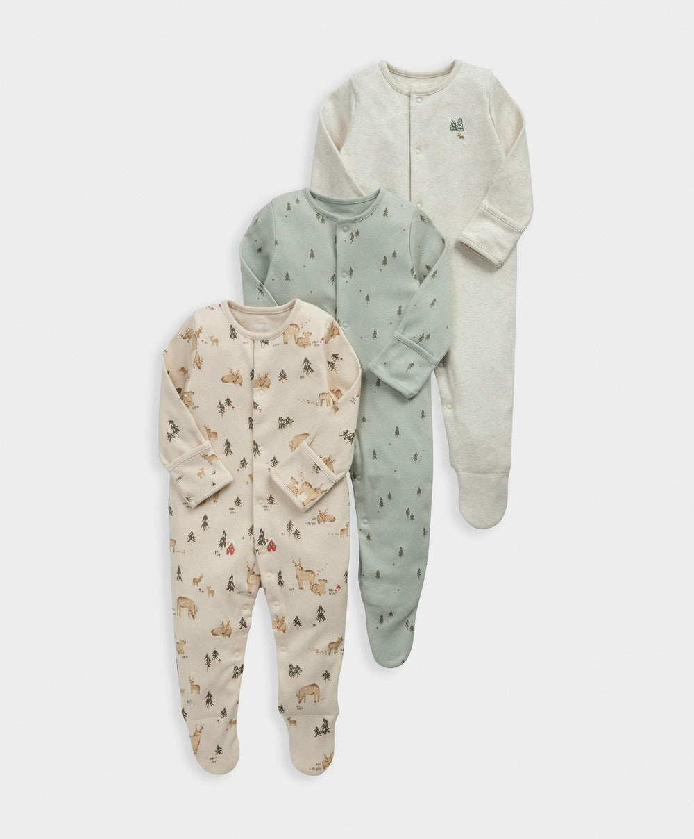Mamas &amp; Papas All-in-Ones &amp; Bodysuits Winter Woodland Sleepsuits (Pack of 3)