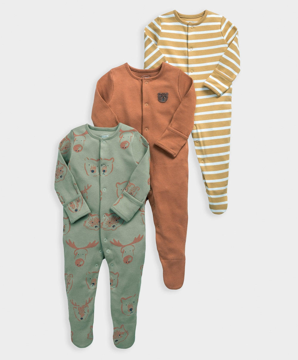 Mamas &amp; Papas All-in-Ones &amp; Bodysuits Woodland Animals Sleepsuits (Pack of 3)